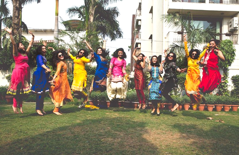 Bridesmaids Jumping Smile