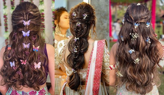 Elegant Bridal Hairstyles With Butterfly Accessories  Weddingplz